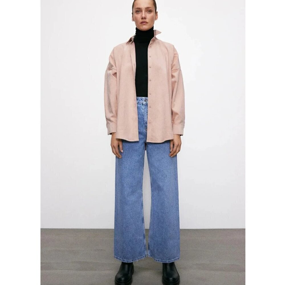 Zara oversized corduroy button up shirt